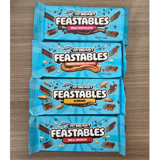 

Mr Beast Feastables Chocolate Bar 60 GRAM Almond Milk Crunch Peanut Butter