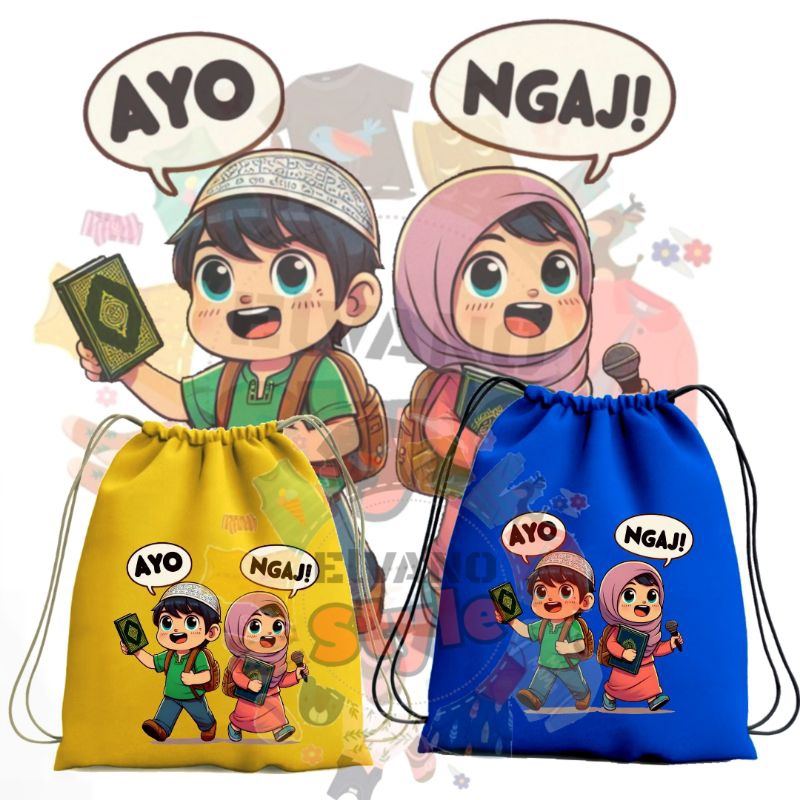 Tas Serut Anak Ngaji / Tas Serut Motip Anak ngaji Laki Dan Perempuan