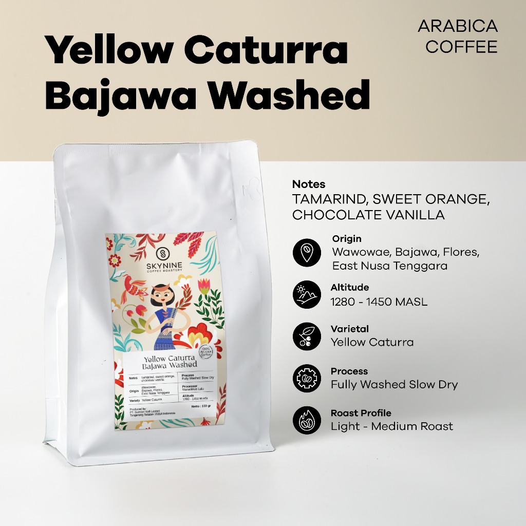 

KOPI ARABIKA YELLOW CATURRA BAJAWA WASHED ROASTED BEANS