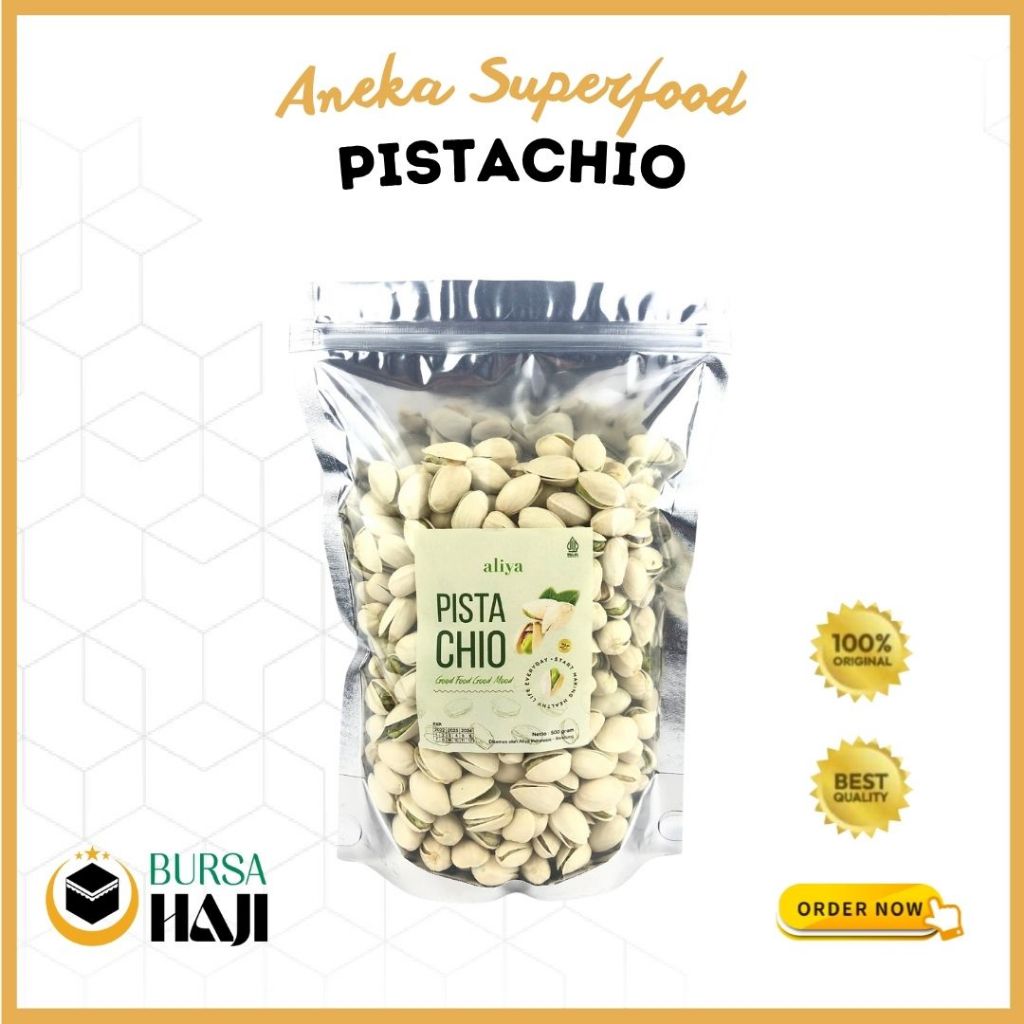 

Kacang Pistachio Panggang 500 Gram Oleh Oleh Haji dan Umroh Cemilan Sehat untuk Diet