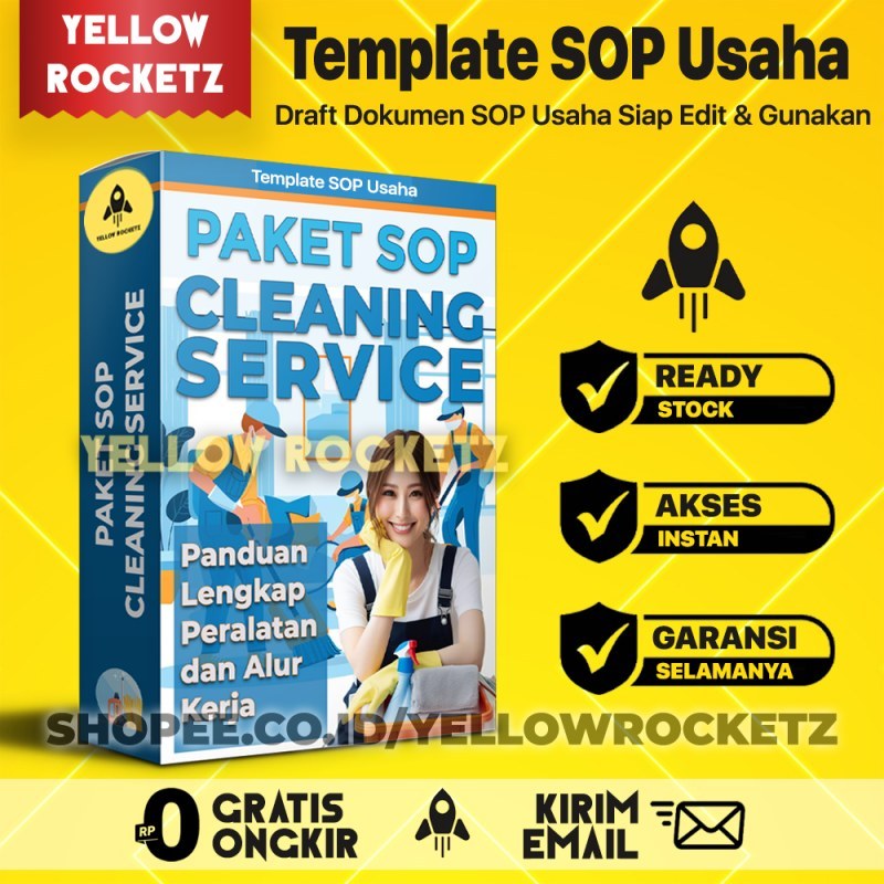 Paket SOP CLEANING SERVICE - Program SOP Departemen Jasa Usaha Bisnis Kebersihan - Alur Kerja Lengka