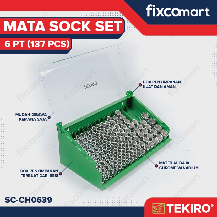 Tekiro Socket Chest 8-32 mm 6PT - 12PT / Tekiro Mata Sock Set 6PT - 12PT