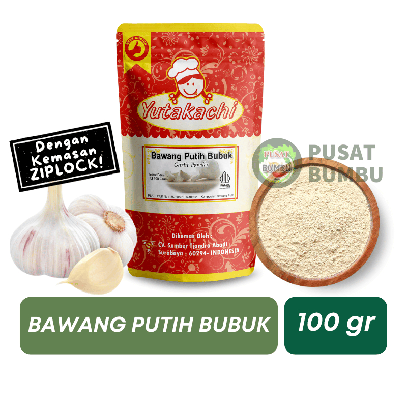 

GARLIC/BAWANG PUTIH BUBUK MURNI 100GR YUTAKACHI/PUSAT BUMBU
