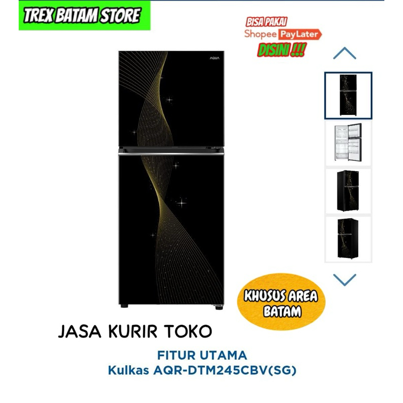 KULKAS AQUA 2 PINTU MOTIF AQR DTM 245 CBV GARANSI RESMI [ BATAM - KURIR TOKO ]