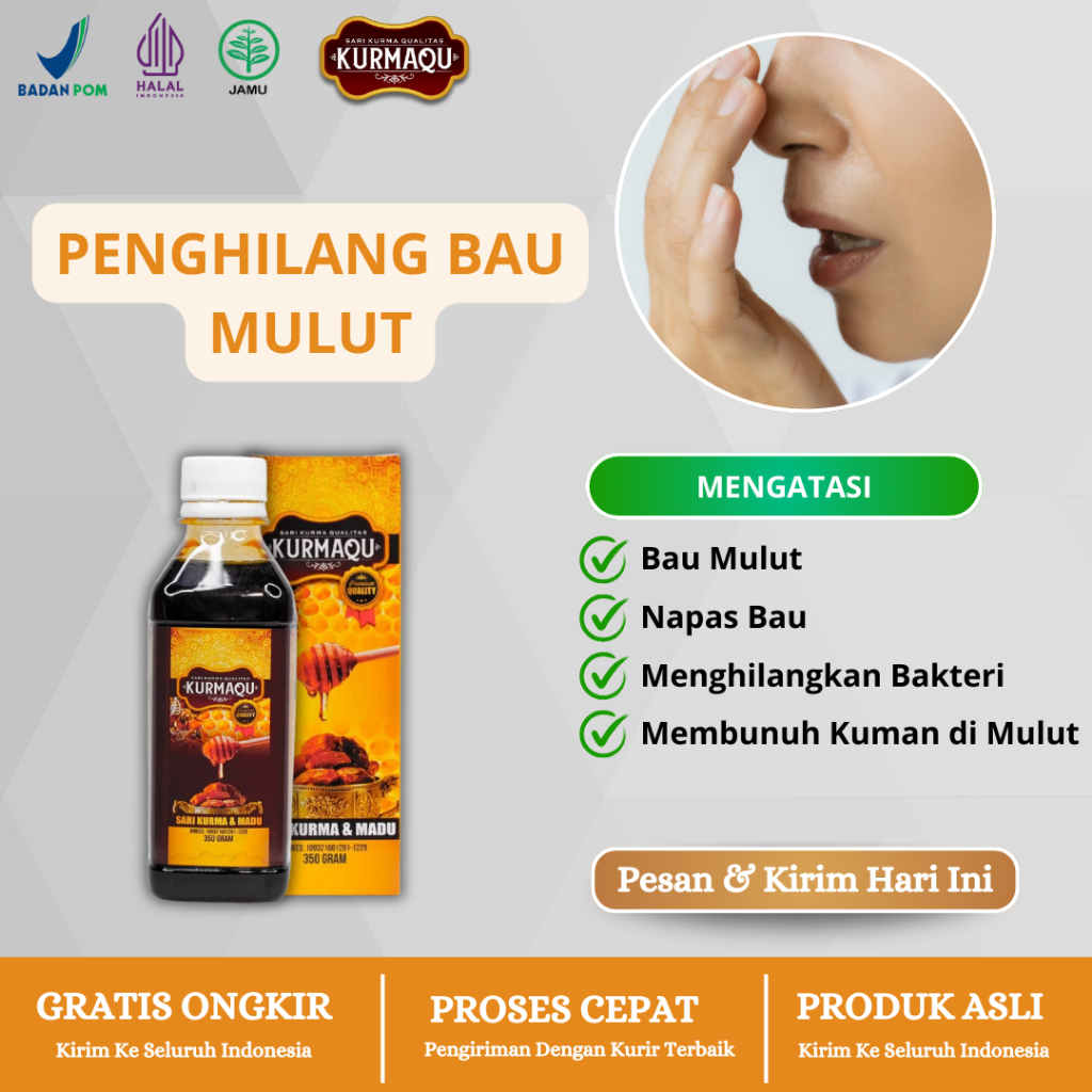 Untuk Penghilang Bau Mulut, Mulut Asem, Nafas Bau, Mulut Kering Dengan Kurmaqu Sari Kurma