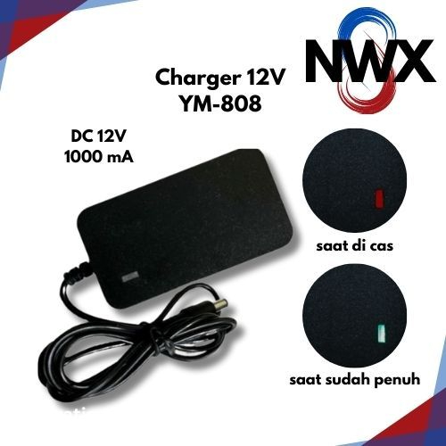 Charger 12 Volt PMB Exotic Cas 12V Lampu Indikator Yukita Unikid SHP NWX88 Mobil Motor Aki Mainan An