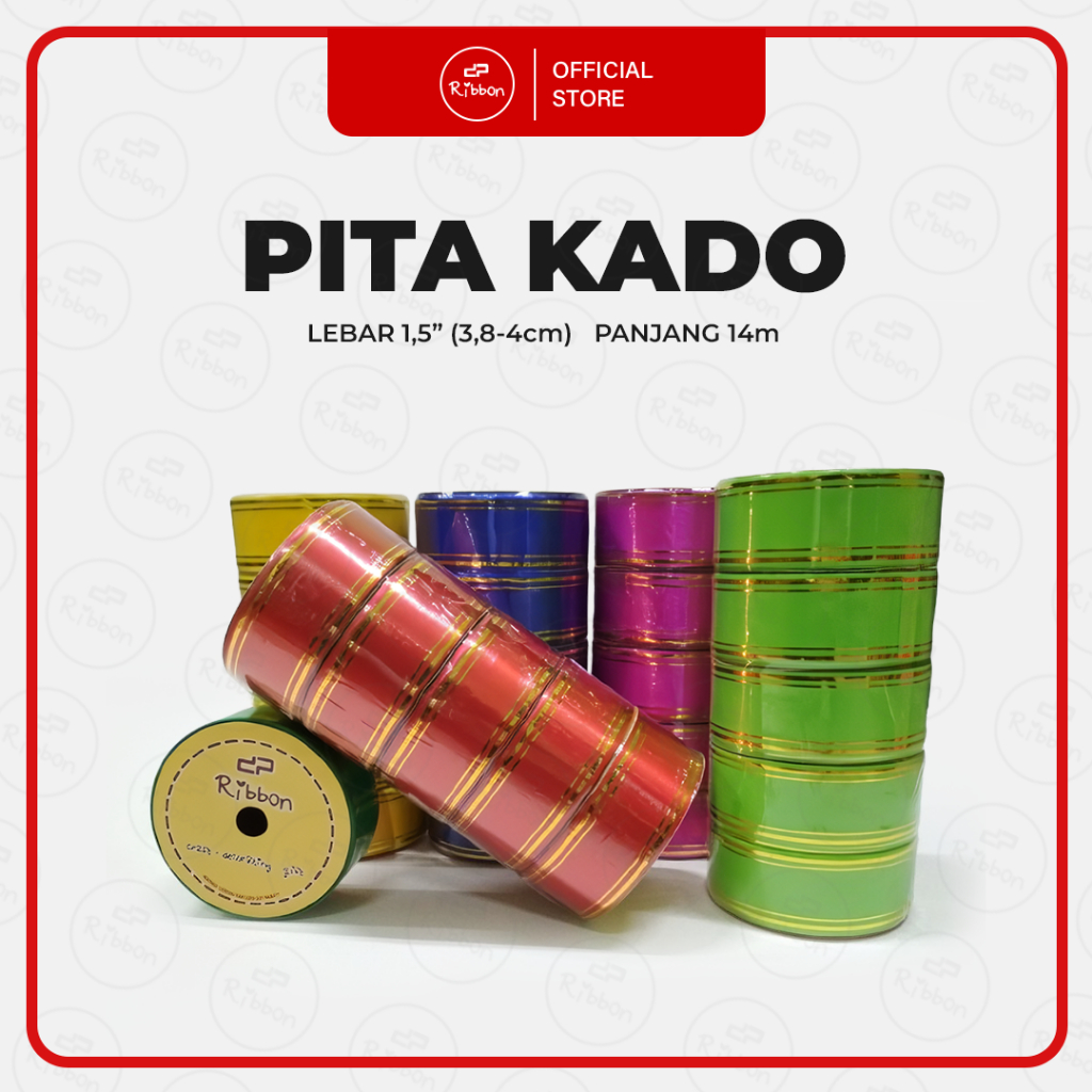 

GROSIR PITA KADO Besar LIS EMAS 4cm Pita Jepang List Mas 1.5" Gold Strip RIBBON 38mm