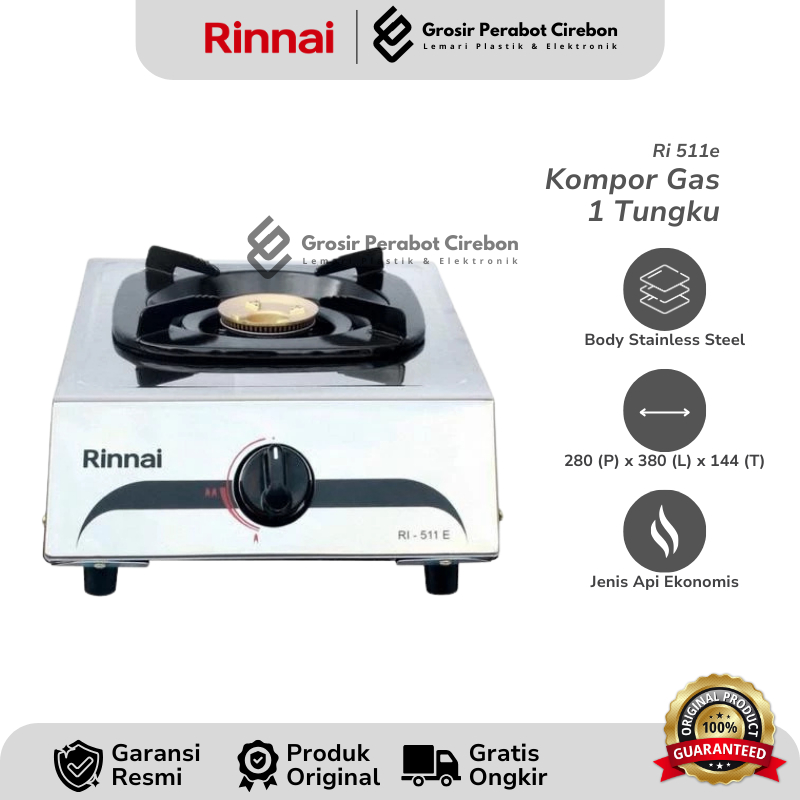 RINNAI KOMPOR GAS 1 TUNGKU  RI-511E / RI 511E KOMPOR GAS 1 TUNGKU RINNAI