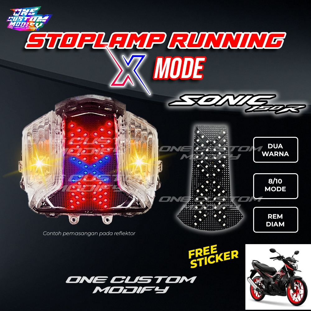 Stoplamp Running X Mode Sonic Lampu Rem LED Motor Variasi One Custom Modify