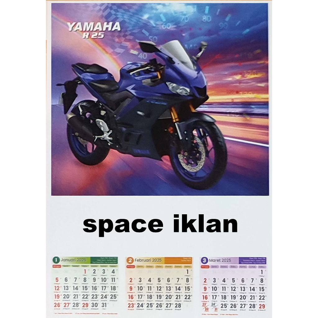 

Cetak Kalender 2025 Blanko 4 Halaman atau Triwulan, Gambar Sepeda Motor Keren, Harga Tertera Min Order 50 Pcs