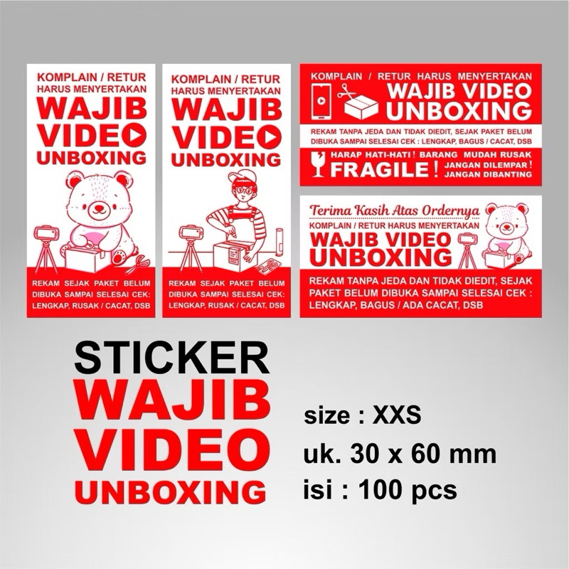 STICKER WAJIB VIDEO UNBOXING