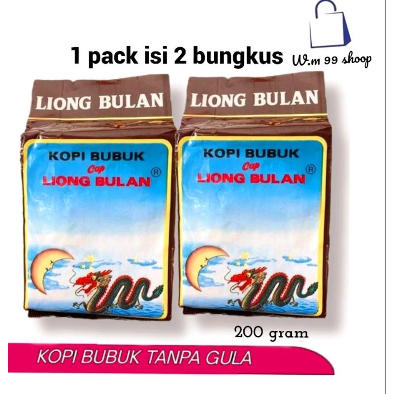 

Kopi Tampa gula Cap Liong bulan 200gr 1pack 2Bungkus