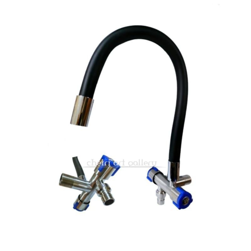Kran angsa double / keran cuci piring dapur cabang fleksibel double 1/2 inch