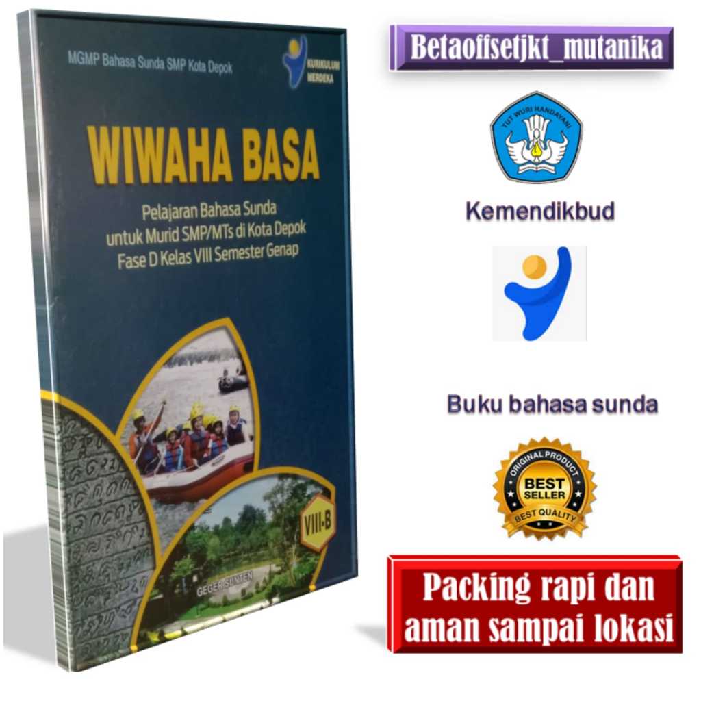 Buku Bahasa Sunda SMP Kelas 8B Wiwaha Basa HVS Kurikulum Merdeka