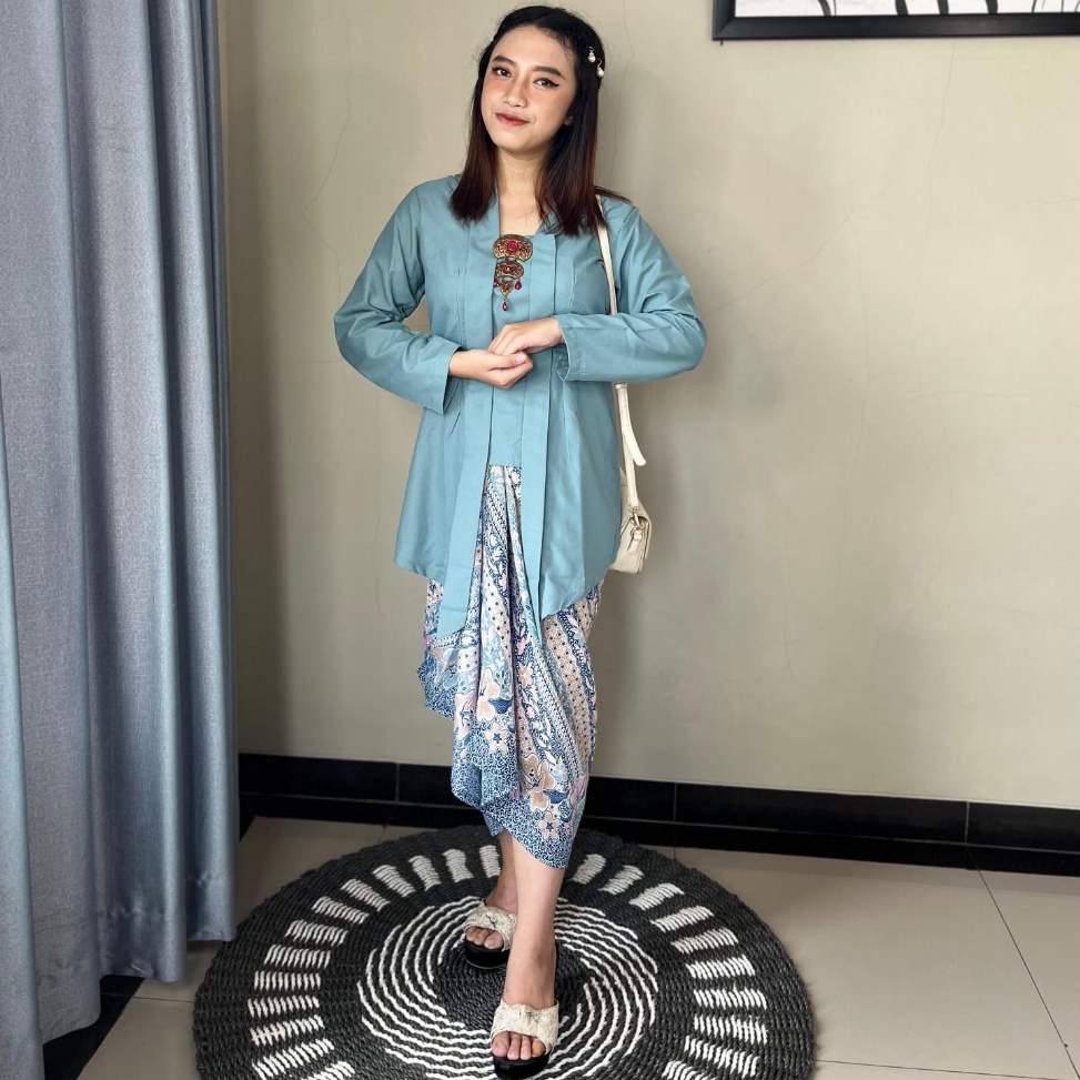 Kebaya Kutubaru Modern Katun Polos Dewasa