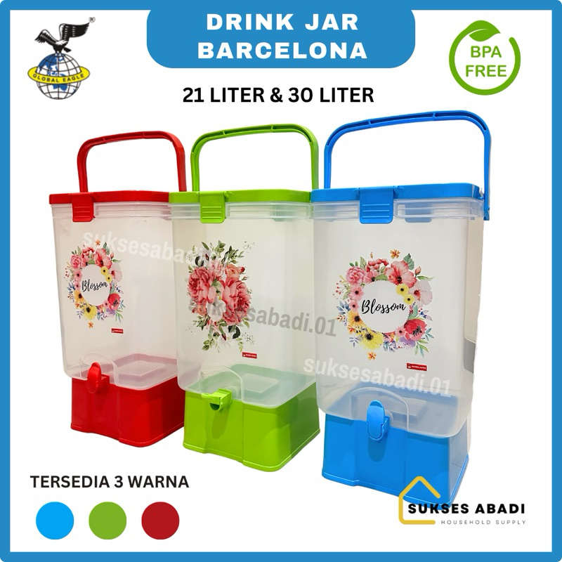 DISPENSER AIR MINUM 21 Lt 30 Lt GLOBAL EAGLE / DRINK JAR BARCELONA / TEMPAT AIR MINUM PLASTIK