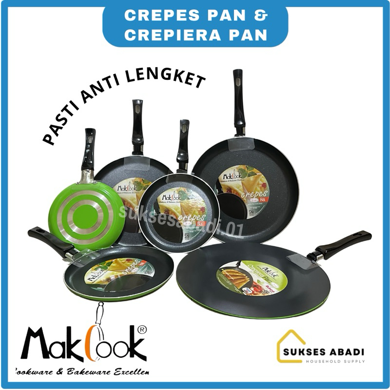 CREPES PAN 16 18 20 22 25 26 28CM MAKCOOK ANTI LENGKET / WAJAN TEFLON LUMPIA RISON DATAR / CREPES MA