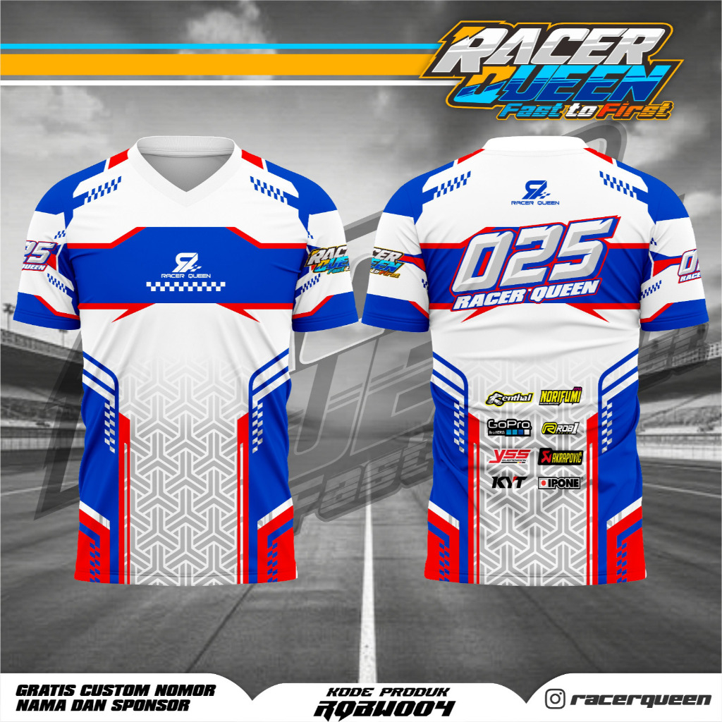 JERSEY FULLPRINT RACING CUSTOM PRIA WANITA GANTI NOMOR NAMA BAJU KAOS RACING