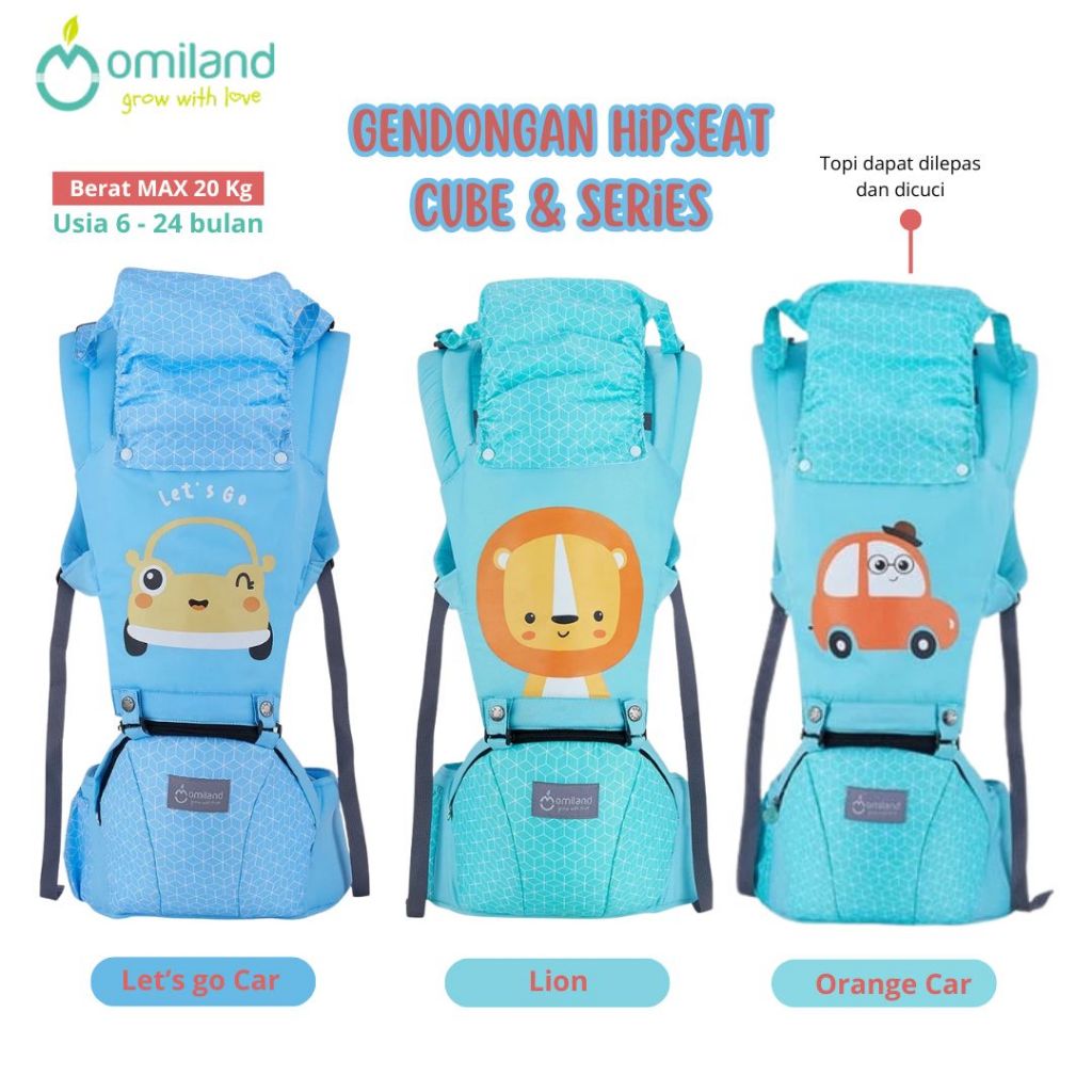 Omiland Gendongan Hipseat Seri Rainbow - Sailor - Cube Usia 6 - 24 Bulan