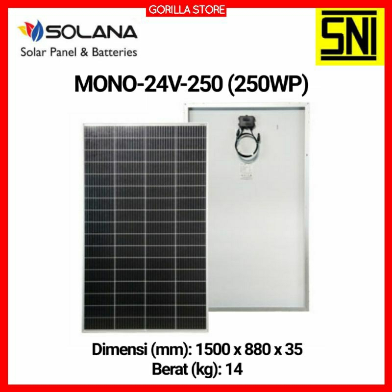 SOLAR PANEL 250WP SOLANA SOLAR CELL MONOCRYSTALLINE