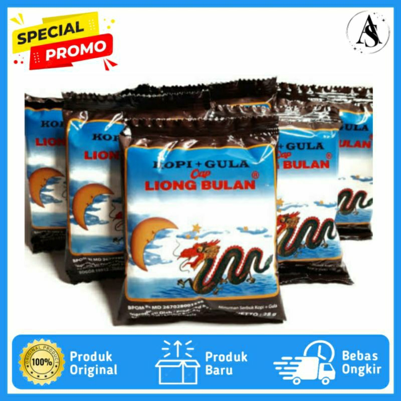 

KOPI LIONG BULAN ALIS BOGOR (KOPI+GULA) 1 RENCENG ISI (10 SACHET)