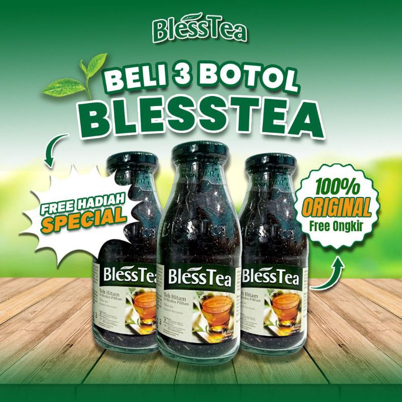 

TEH HITAM BLESSTEA BOTOL PAKET ISI 3 Asli Exp 2026