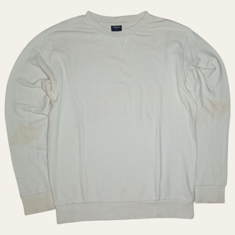 Crewneck Putih Polham Murah LD 112 Second