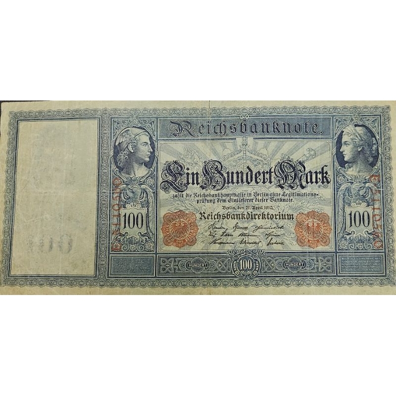 Uang Negara Jerman 100 Mark 1917 super Big size banget Kondisi AXF Utuh Renyah Original 100%