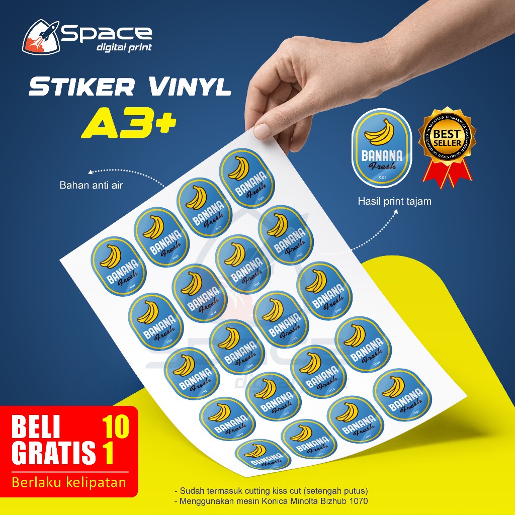 

Cetak Stiker Vinyl Anti Air Sehari Jadi (Sudah termasuk Print + Cutting)