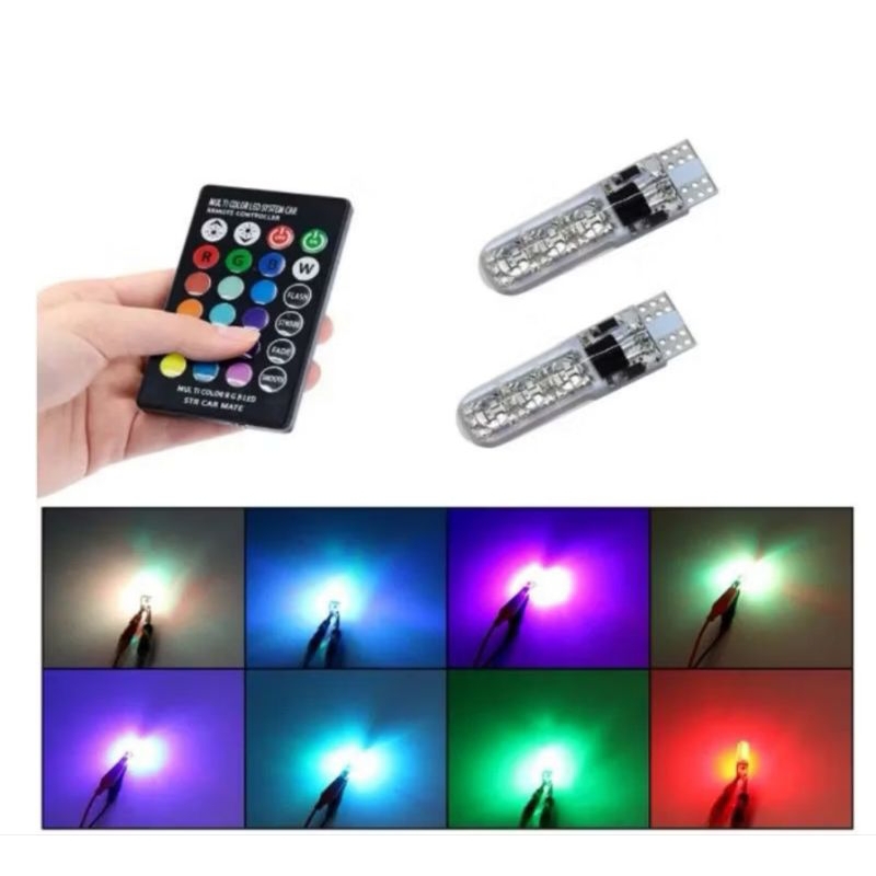 Lampu Led T10 Jelly RGB Remote