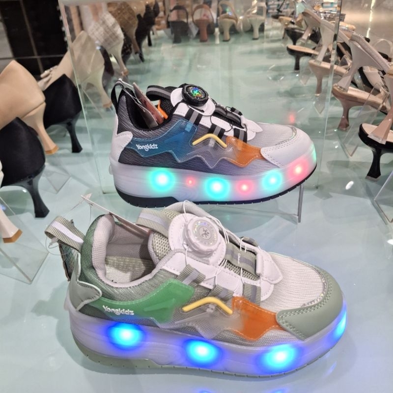 Yongkidz new sepatu sneakers/ sepatu roda lampu bisa nyala anak cowok/cewek ori size 33-38