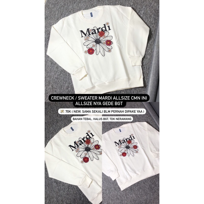 CREWNECK / SWEATER MARDI ALLSIZE