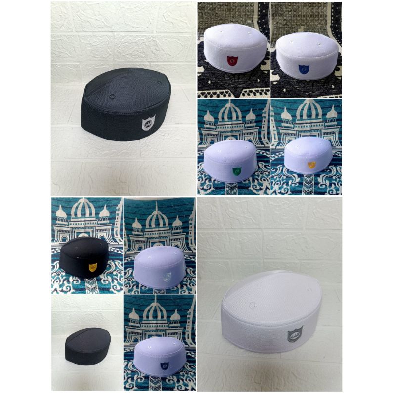 BestPromo Best Deals Songkok Peci Putih Malaysia Terompah Assagofah Pondok Bordir Tinggi 9 Cm Ukuran