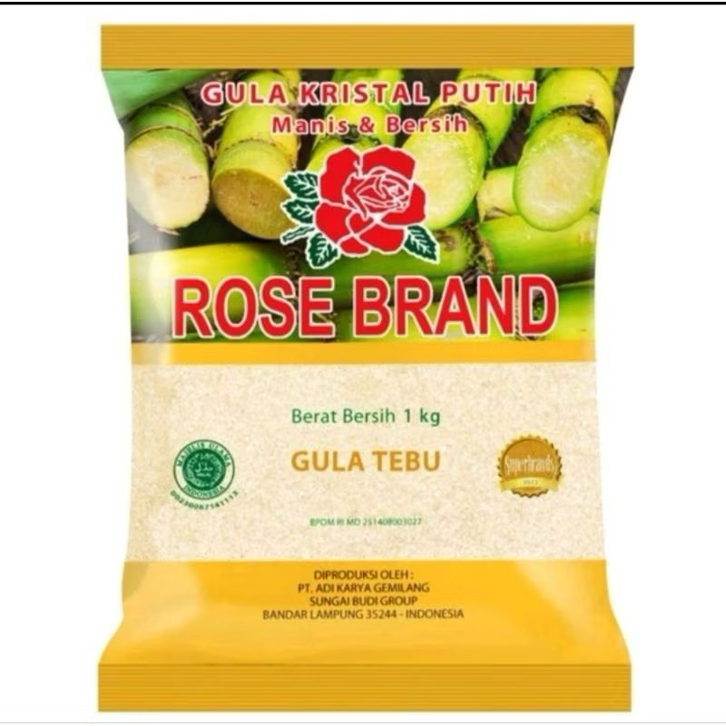 

Gula Kristal Putih Manis & Bersih Rose Brand Berat Bensih 1 kg