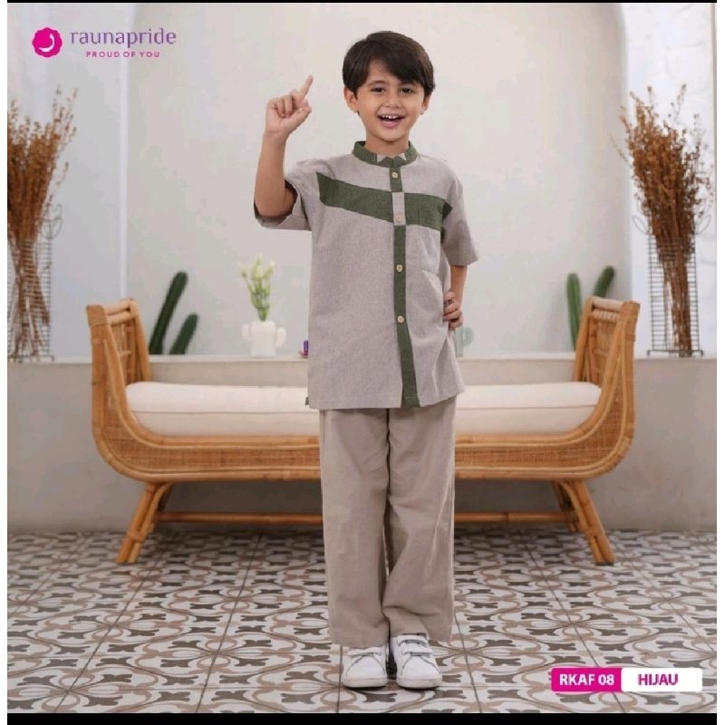 Koko Anak Rauna RKAF Hijau 3XL(lingkar badan 90cm)