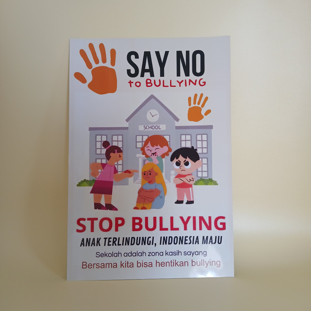 Poster Stop Bullying - Poster Sekolah Nyaman Tanpa Bullying - Poster Sekolah