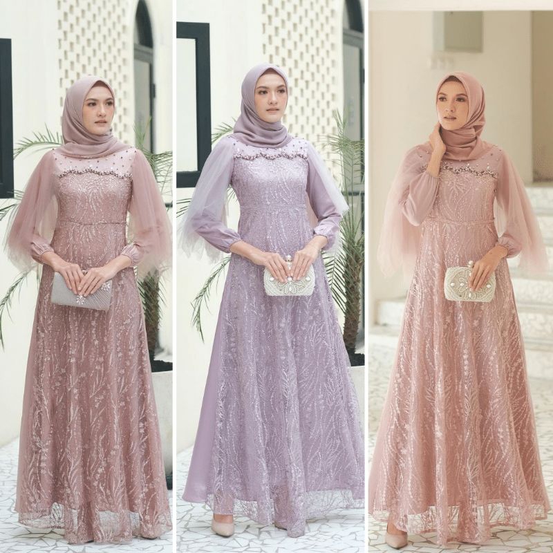 Gamis Brukat Wanita Modern Kekinian