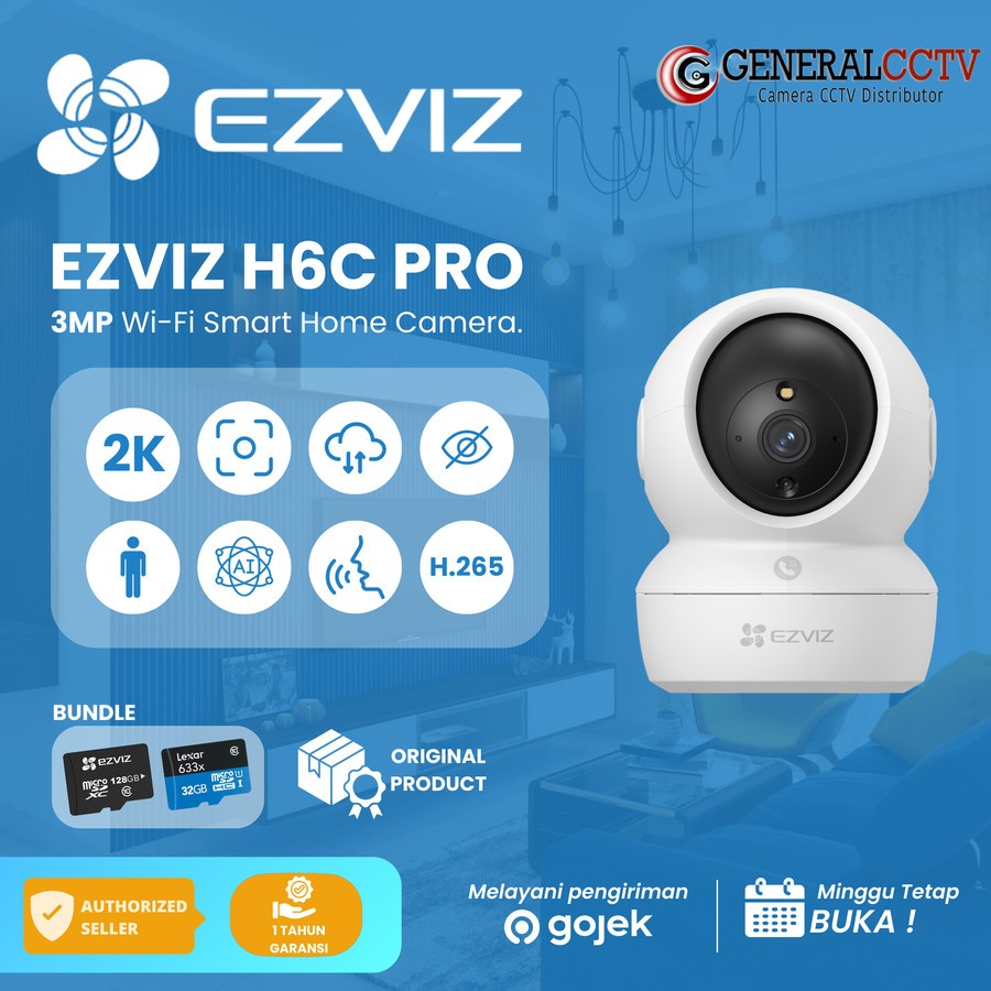 Ezviz H6C Pro 3MP 2K Wireless IP Camera Support Wifi Smart Home TU2T