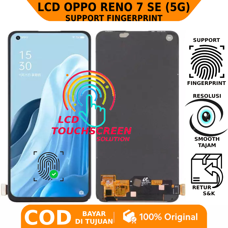 LCD TOUCHSCREEN OPPO RENO 7 SE (5G) ORIGINAL SUPPORT FINGERPRINT GARANS FREE LEM