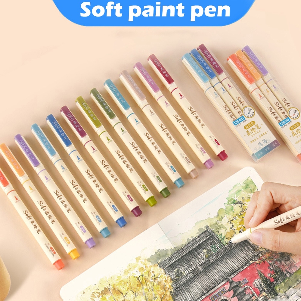 

[Ready Stock] 3 Pieces/Set Soft Head Colorful Calligraphy Pen Brush Ink Drawing Painting Graffiti Art Pen School Stationery Supplies