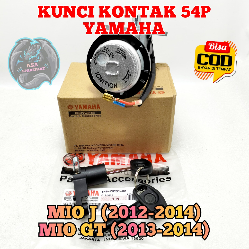KUNCI KONTAK + Kunci Jok 54p ASLI ORIGINAL motor YAMAHA MIO J , MIO GT KONCI Key 1 SATU SET Stop Key