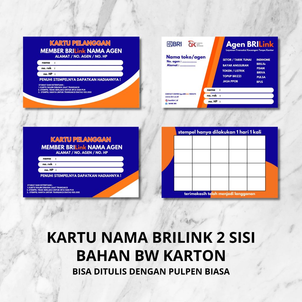 

Kartu Nama Member Agen BRILINK - Kartu Pelanggan BRILINK NEW 2025 by. TOOKE