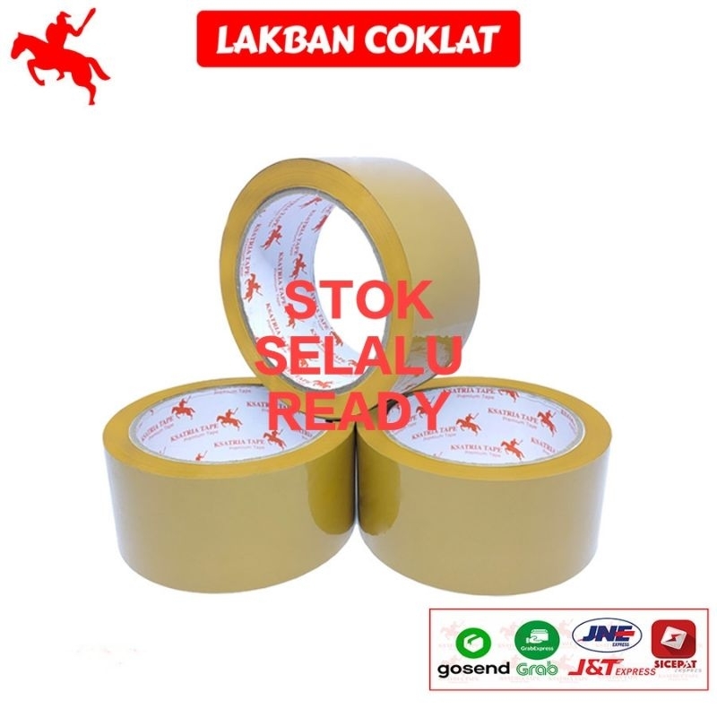 

Lakban OPP Ksatria Tape / Lakban COKLAT - BENING Ksatria Tape 300 Yard - 1 Slop
