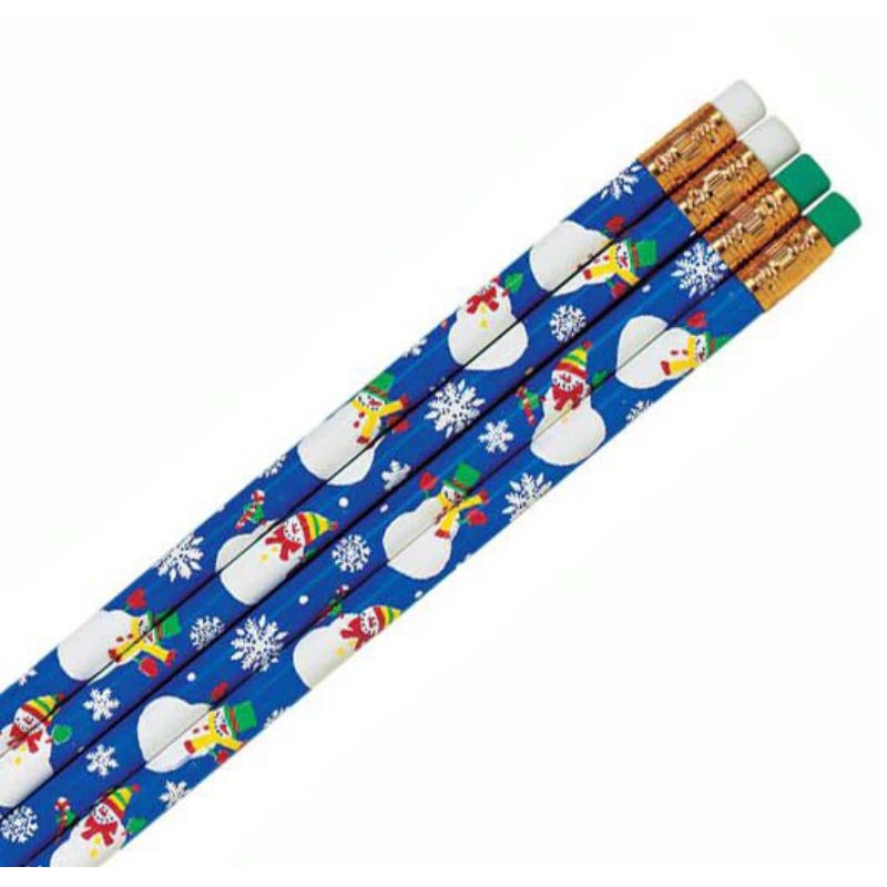 

pensil snow man biru