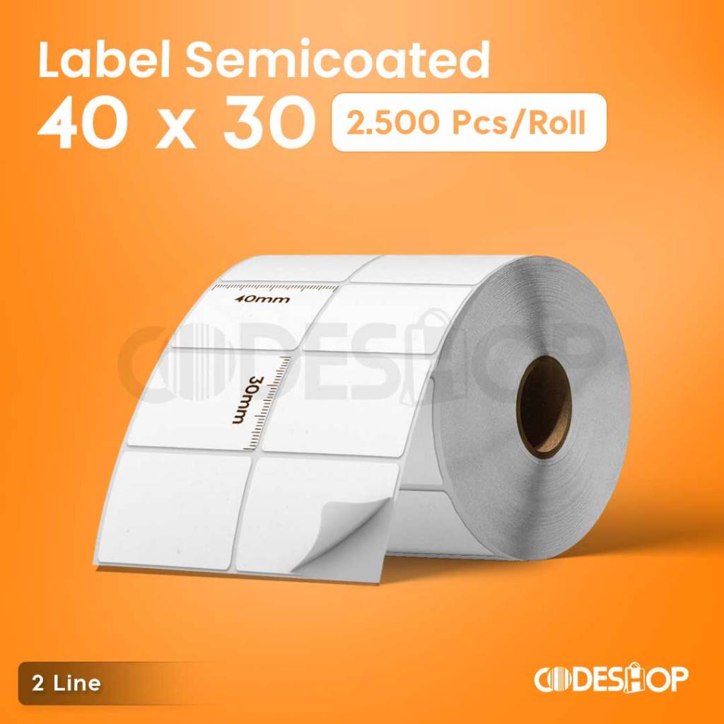 

LABEL BARCODE 40 X 30 SEMICOATED STICKER LABEL ISI 2.500 PCS