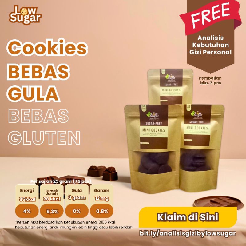 

Gluten & Sugar Free Mini Cookies | FREE Konsultasi Gizi | Cemilan Sehat | Gluten Free | Cookies Bebas Gula | Cookies Diet | Cemilan Sehat |