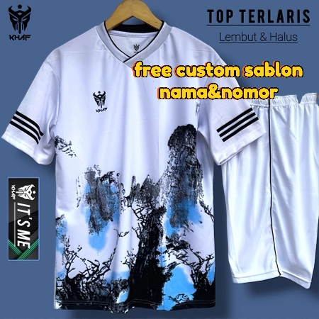 Jersey Futsal Cewek Sablon Nama + Nomor Dry Fit Set Baju Dengan Celana