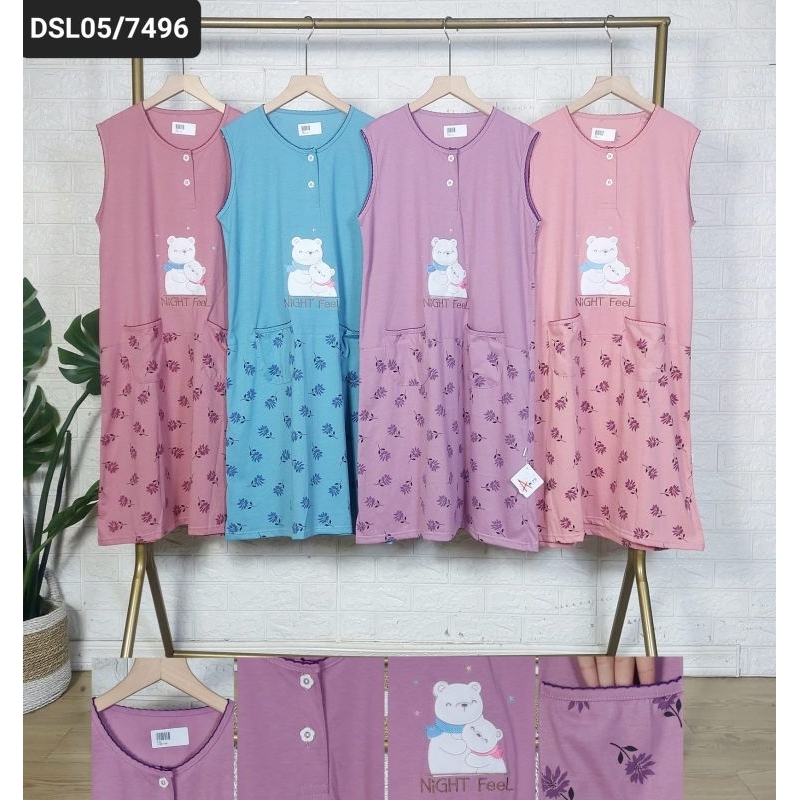 AMRO Daster Lebel Putih Lengan kensi Kancing Aktif DSL55  7496