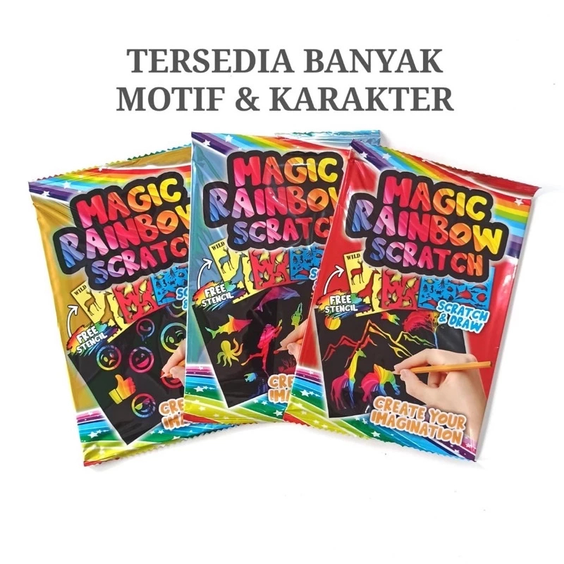 

mainan edukasi mewarnai magic scratch rainbow / mewarnai arsir / mainan murah