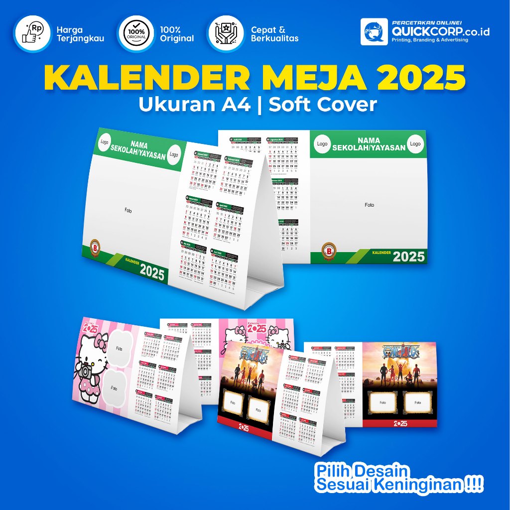 

Kalender 2025 Custom - Kalender Meja Tematik - Tersedia Pilihan Desain - Kalender 2025 dengan Foto - Kalender 2025 Custom untuk Promosi